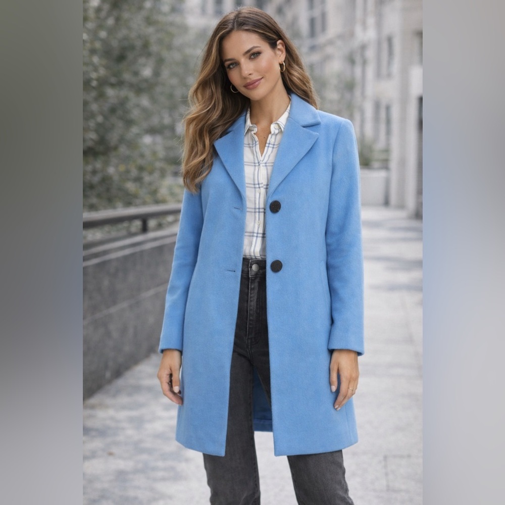 Sam Edelman Blue Wool Pea Coat